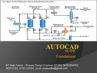 SLIDE
Foundational
BY Wale Festus – Process Design Engineer AFORO INTEGRATED
SERVICES. 07061145906; email: festounikw@gmail.com
 
