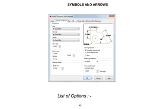 SYMBOLS AND ARROWS
List of Options : -
45
 
