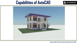 MID-TERM REVIEW, 2017
Capabilities of AutoCAD
Resourced By: Phurba Tamang, Associate Lecturer, JNEC
 