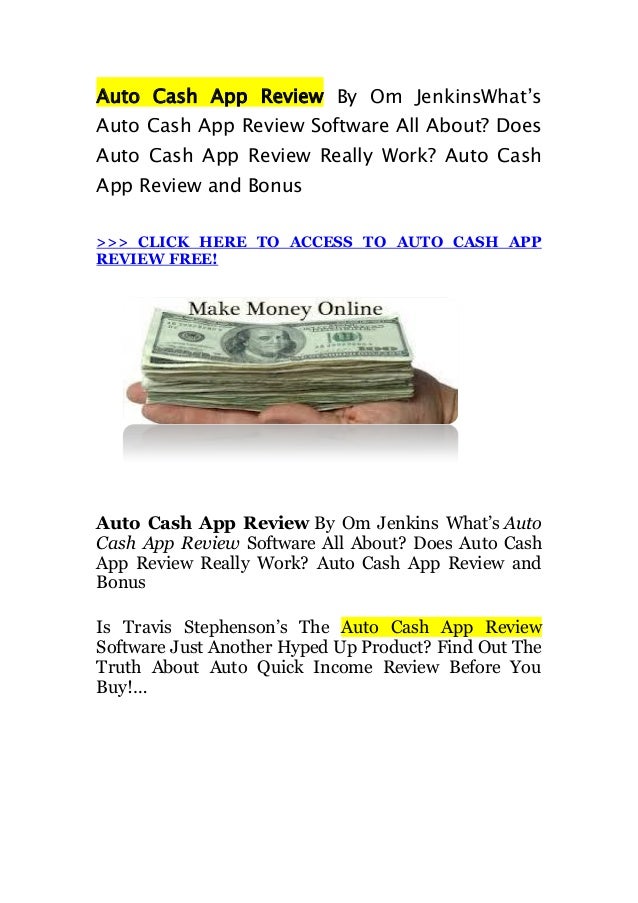 Auto Cash App best trading system By Tom Jenkins
