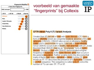 voorbeeld van gemaakte
“fingerprints” bij Collexis
 