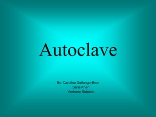 Autoclave By: Carolina Gallango-Brun       Sana Khan        Vedrana Sahovic 