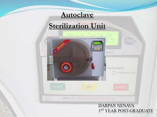 Autoclave
Sterilization Unit
1
DARPAN NENAVA
1ST YEAR POST-GRADUATE
 