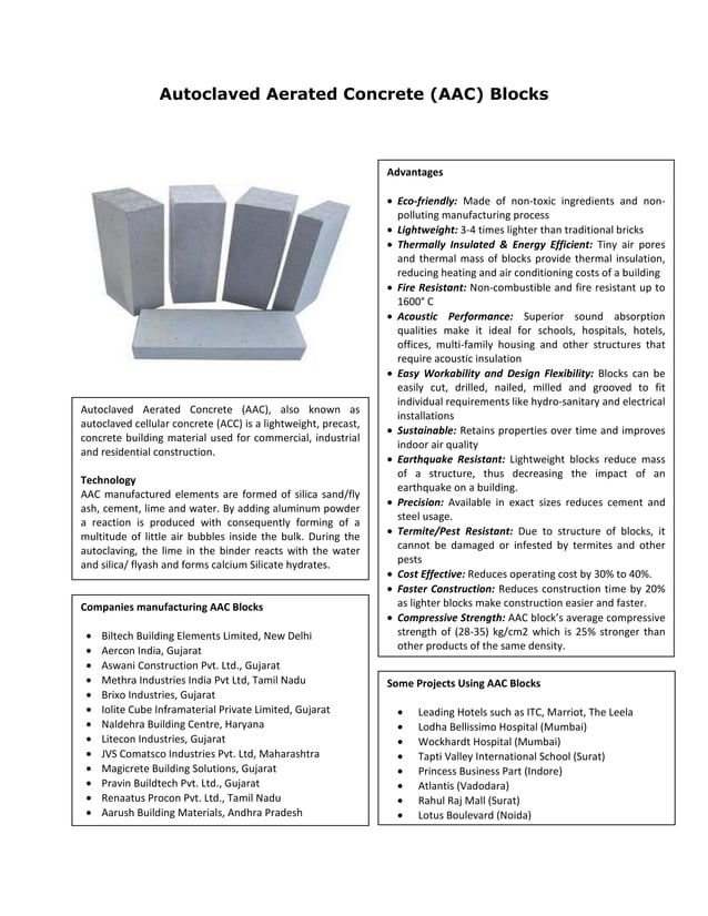 Autoclaved Aerated Concrete - Jun'14 | PDF