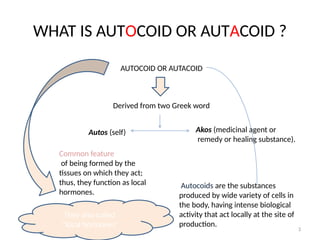 Autacoids Functions Autocoid pharmacology B.Pharm, sem-5.pptx
