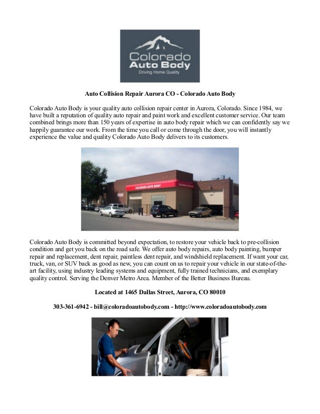 Auto collision repair aurora co colorado auto body