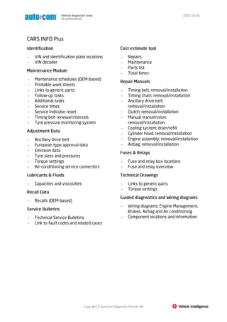 Auto Com Cpd AUTOCOM CDP+ INFO & INFO PLUS | PDF