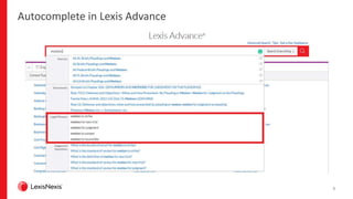 5
Autocomplete in Lexis Advance
 