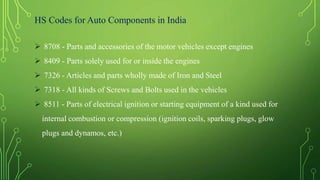 Indian Auto component industry - Exports | PPTX