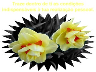 Traze dentro de ti as condições
indispensáveis à tua realização pessoal.