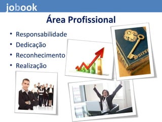 Área Profissional
• Responsabilidade
• Dedicação
• Reconhecimento
• Realização
jobook
 
