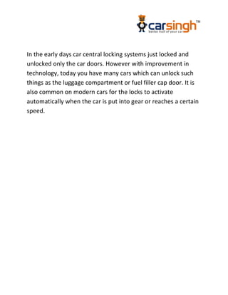 Autocop car central locking systems | PDF