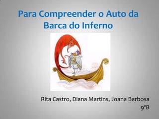 Para Compreender o Auto da Barca do Inferno Rita Castro, Diana Martins, Joana Barbosa  9ºB 
