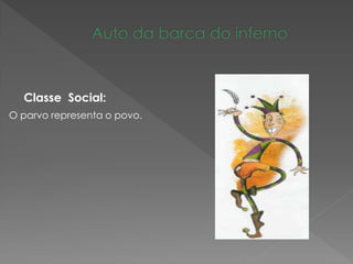 Classe Social:
O parvo representa o povo.
 