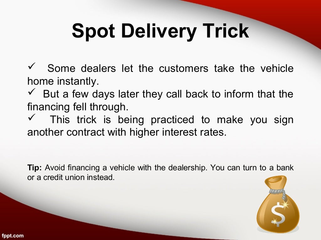 Auto dealer tricks