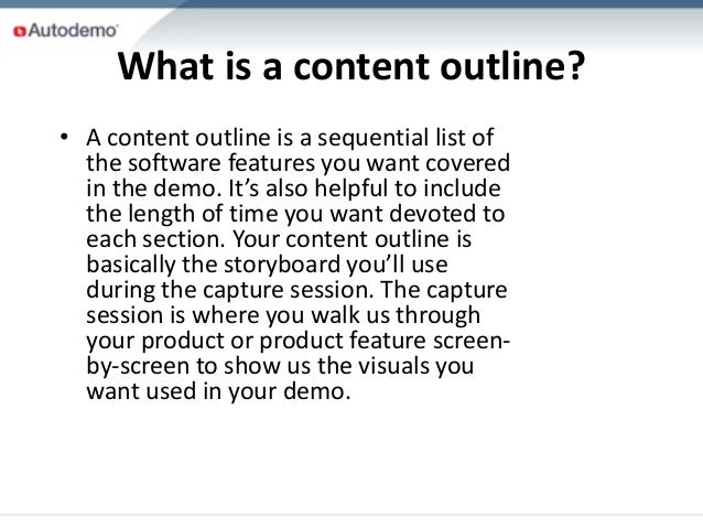 Autodemo's: How to Create a Content Outline