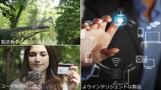 よりインテリジェントな製品
製造テクノロジの進化
ユーザ期待値の増大
 