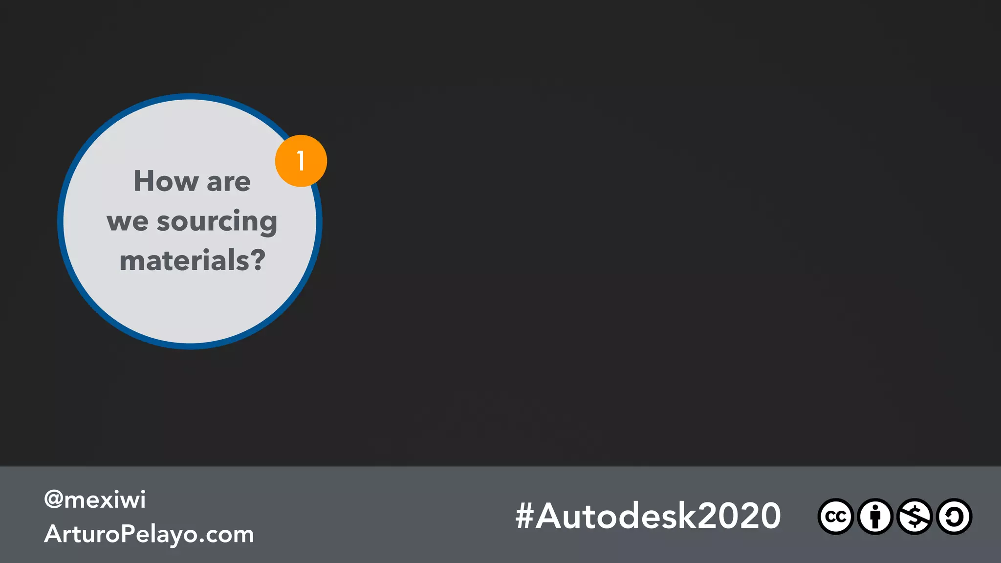 1
#Autodesk2020
@mexiwi
ArturoPelayo.com
How are
we sourcing
materials?
 