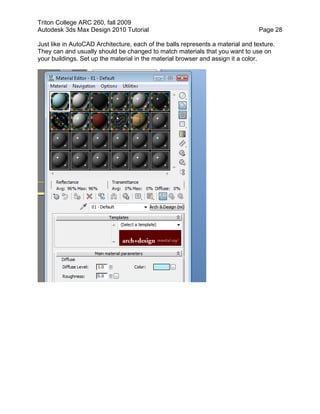 Autodesk 3ds max design 2010 tutorial | PDF