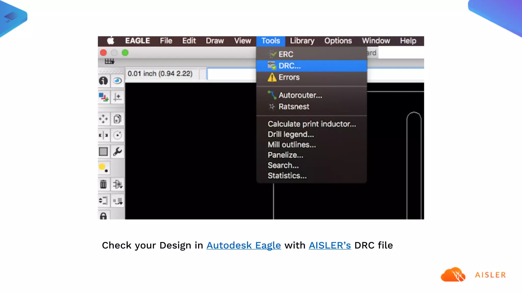 Check your Design in Autodesk Eagle with AISLER’s DRC file
 