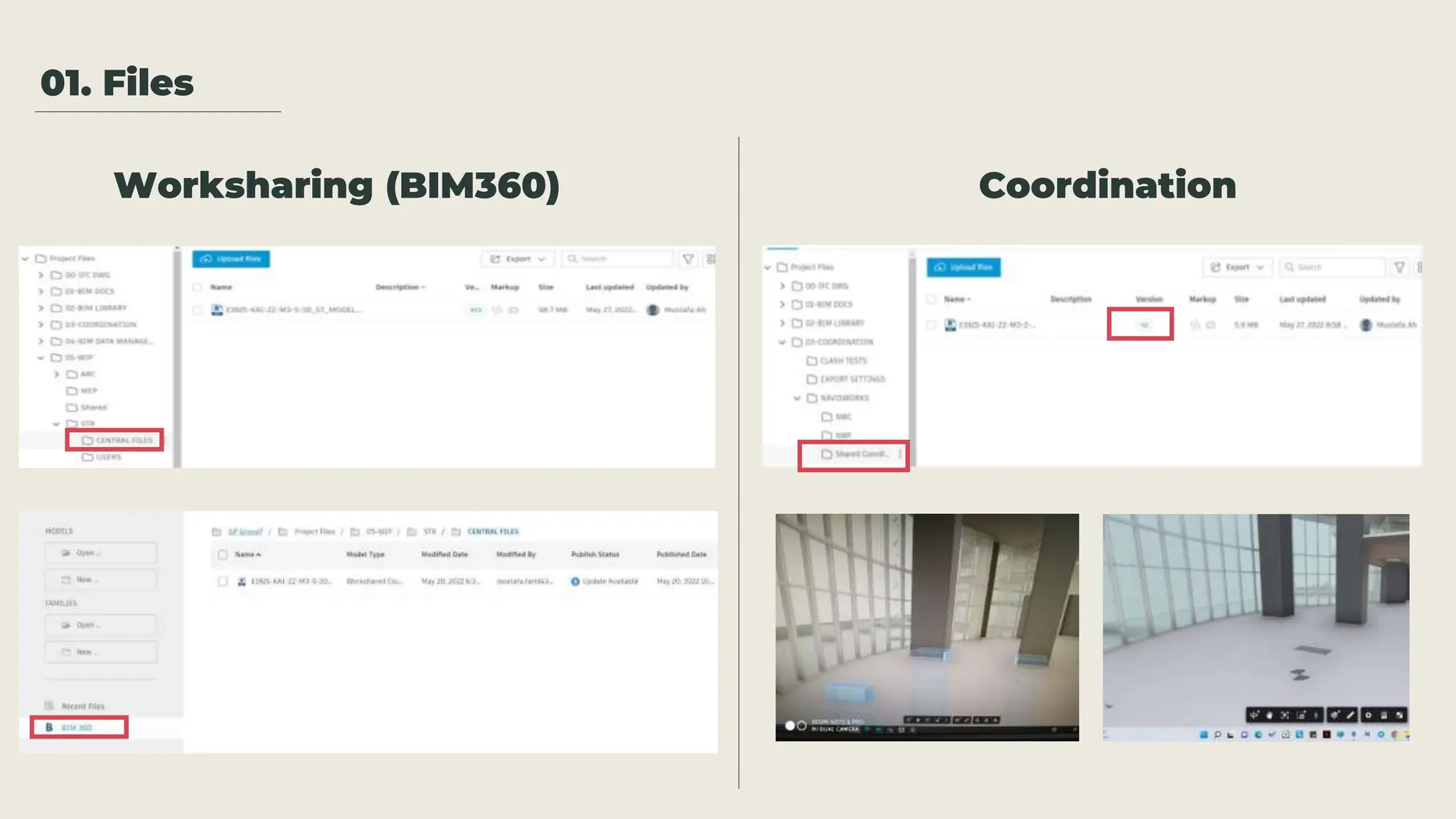 01. Files
Worksharing (BIM360) Coordination