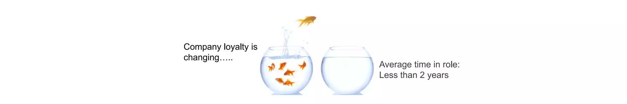 Average time in role:
Less than 2 years
Company loyalty is
changing…..
 