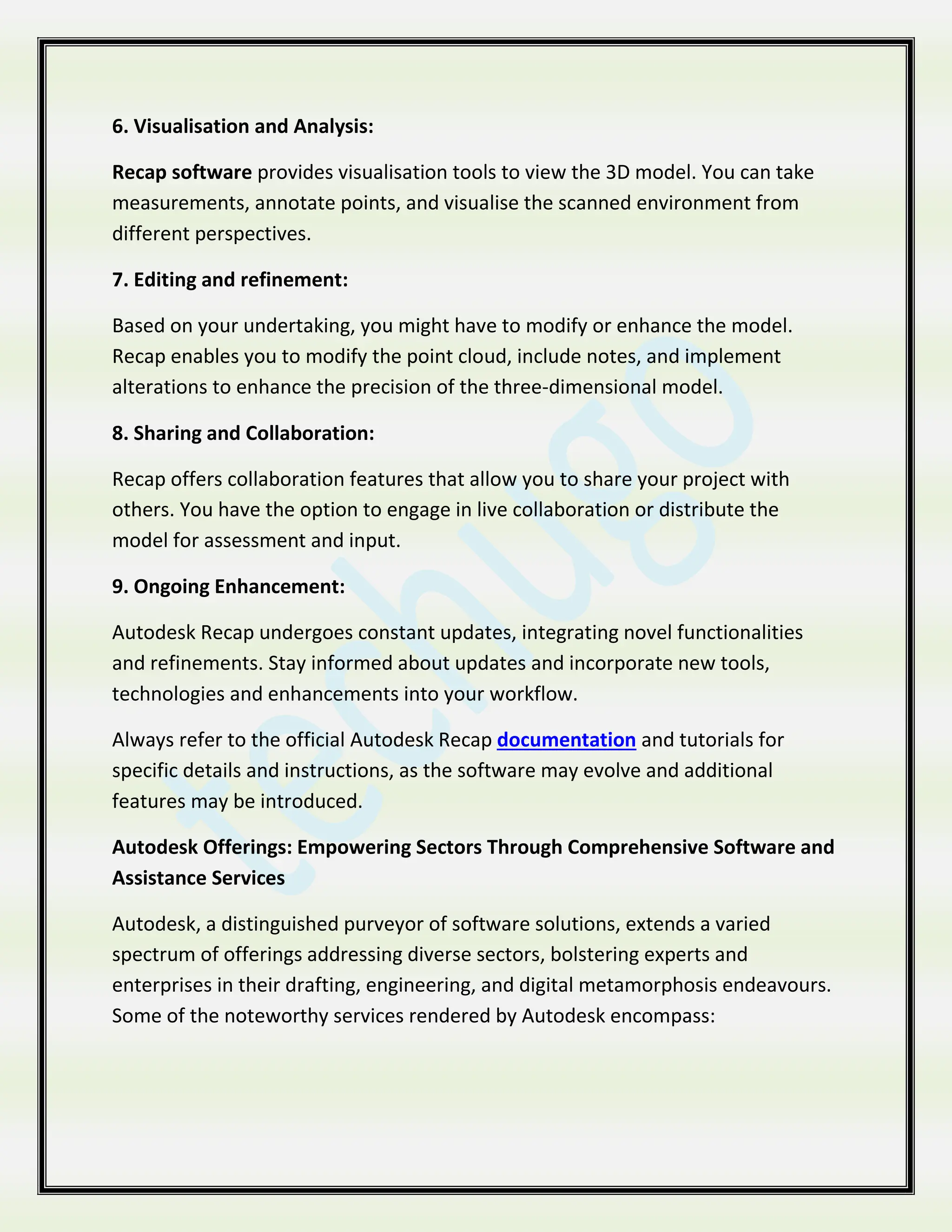 Autodesk Recap Empowering Businesses with 3D Modelling | PDF