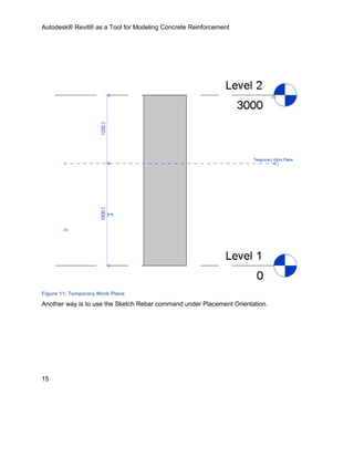 Autodesk® Revit® as a Tool for Modeling Concrete Reinforcement
15
Figure 11: Temporary Work Plane
Another way is to use the Sketch Rebar command under Placement Orientation.
 