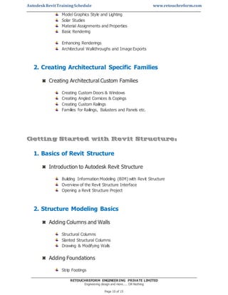 Revit Training.pdf Autodesk REVIT Training Schedule | PDF