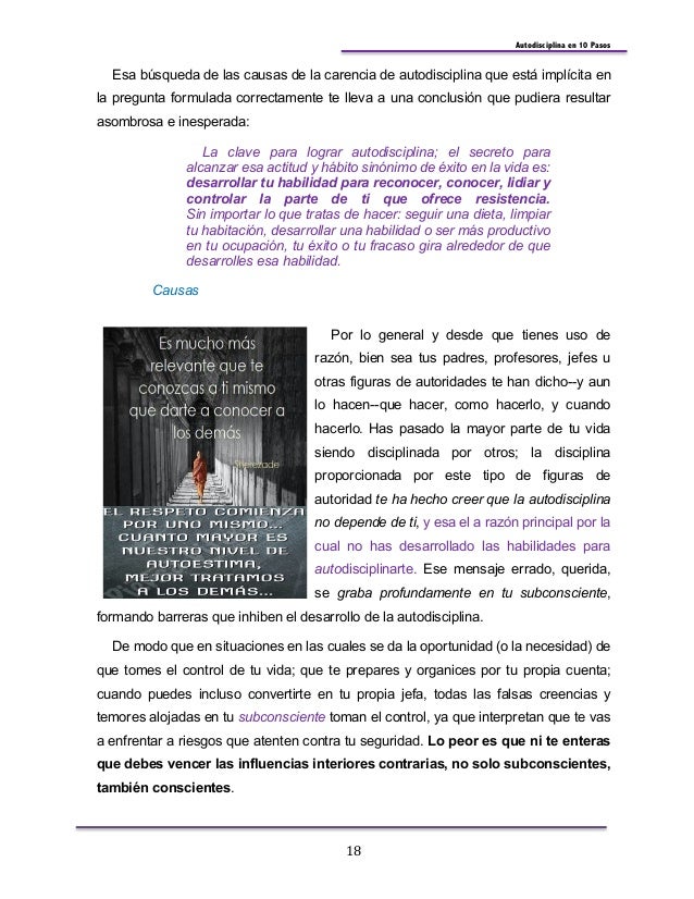 Autodisciplina En 10 Pasos Una Edicion Del Libro Original De Theodor