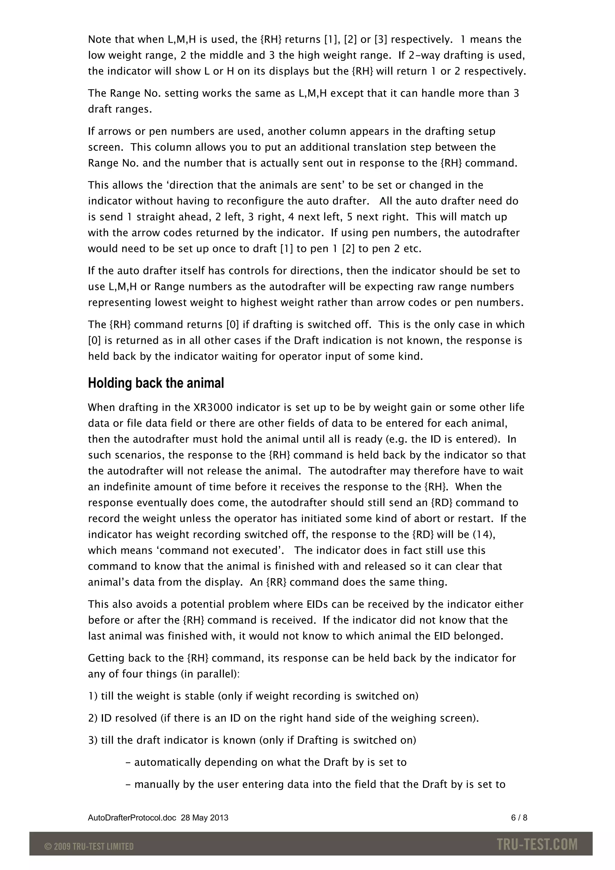Auto drafterprotocol xr-3000 Tru-test | PDF