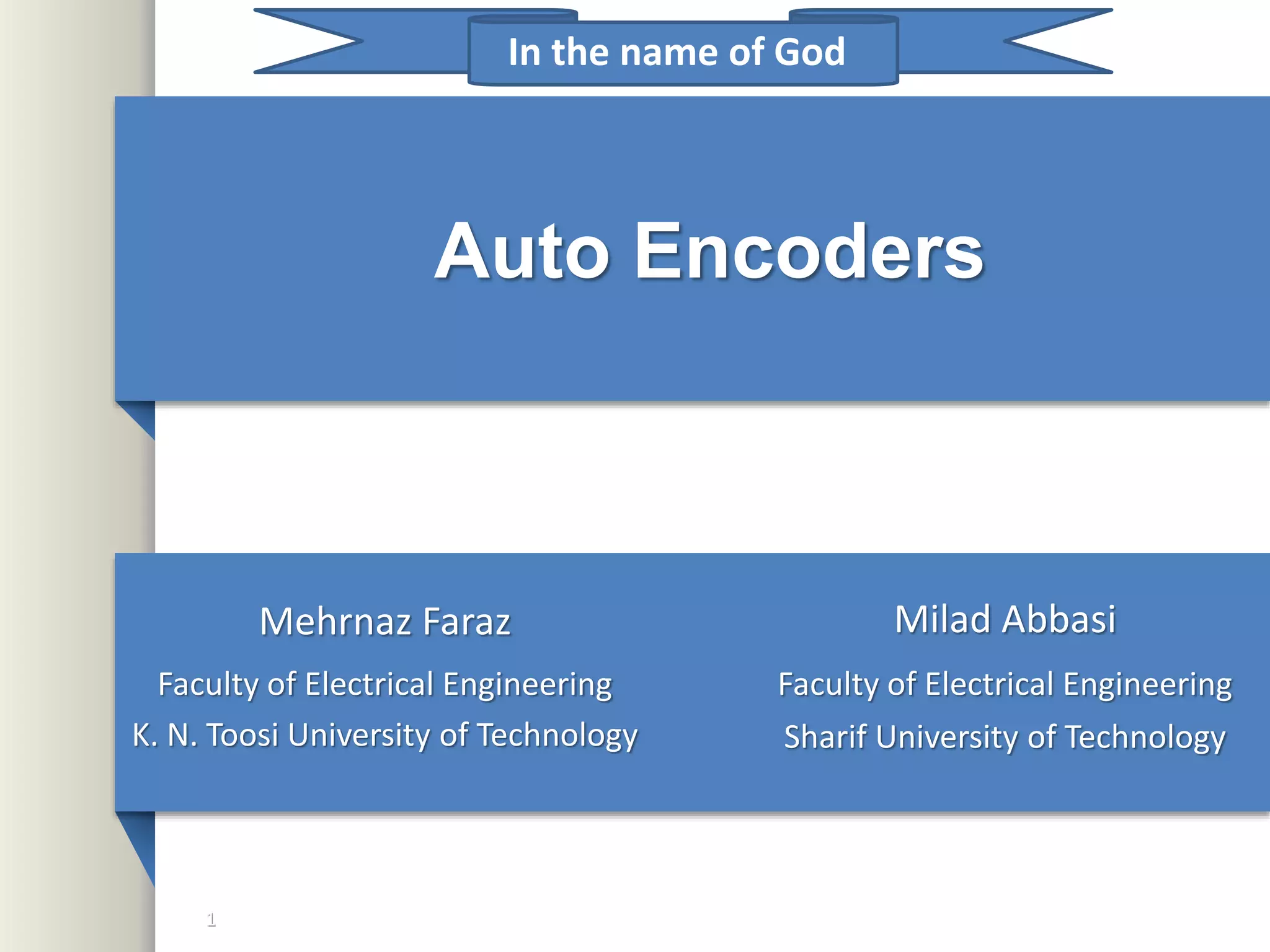 Autoencoders in Deep Learning | PPTX