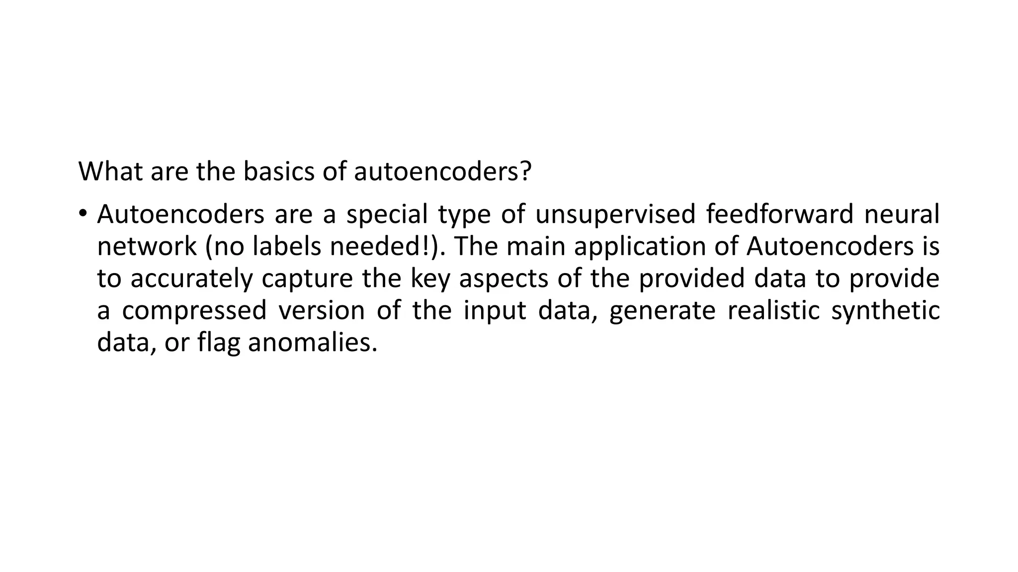 AUTOENCODER AND ITS TYPES , HOW ITS USED, APPLICATIONS , ADVANTAGES AND ...
