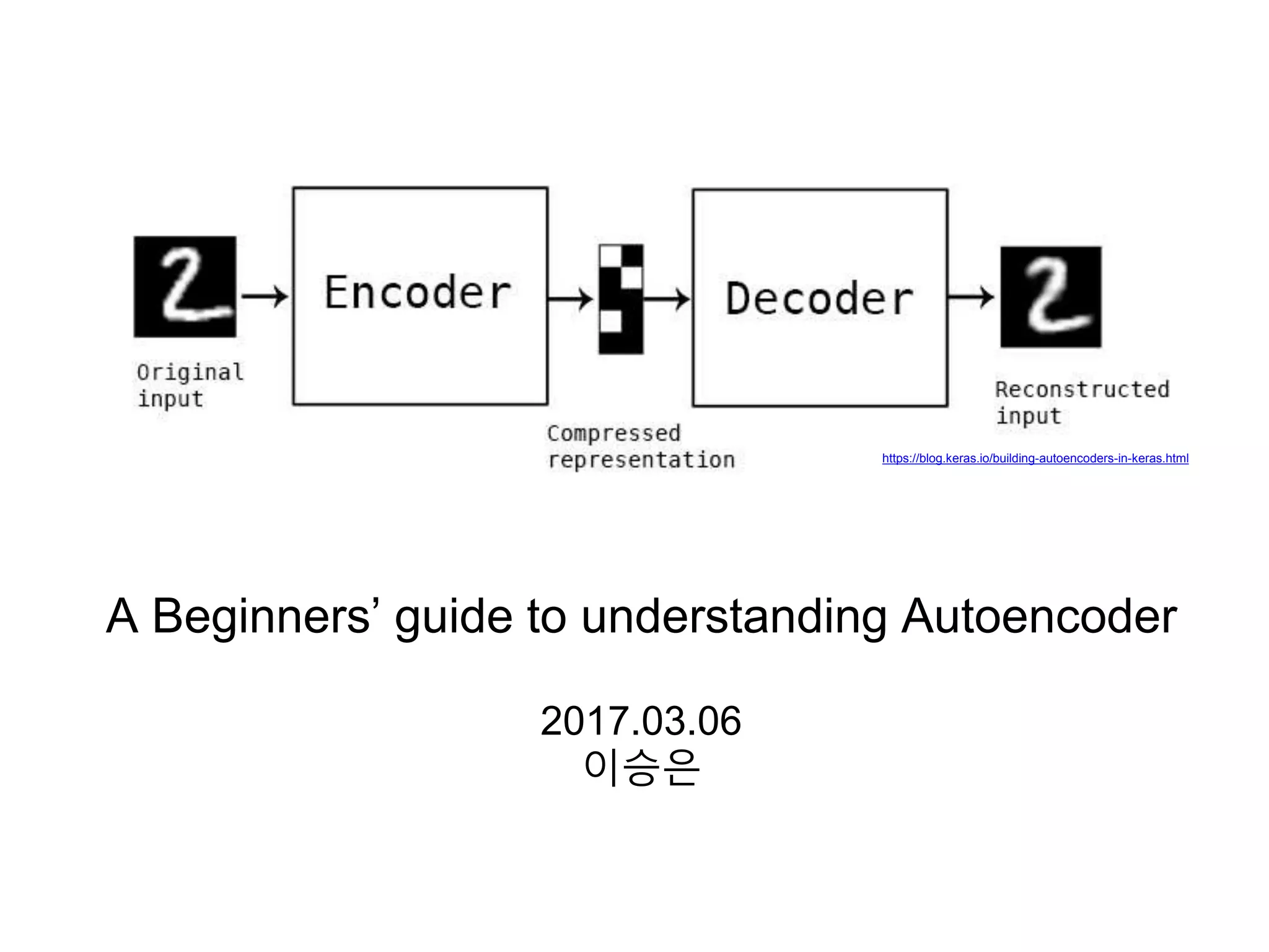 A Beginner's guide to understanding Autoencoder | PPT