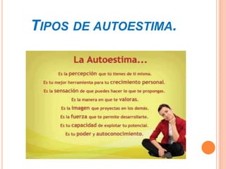 TIPOS DE AUTOESTIMA.
 