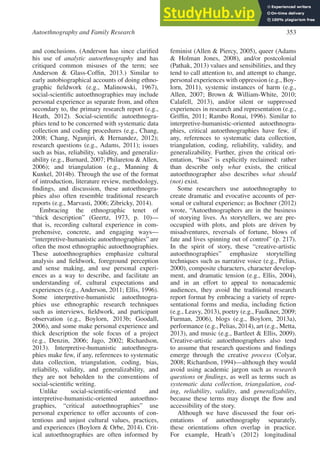 Autoethnography And Family Research | PDF | Parenting | Family and ...