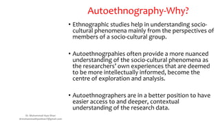Autoethnography as a research method | PPTX