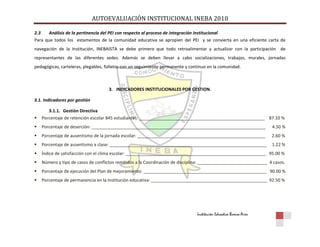 Autoevaluación Institución Educativa Buenos aires 2010