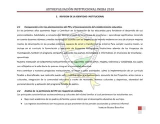Autoevaluación Institución Educativa Buenos aires 2010