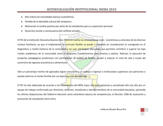 Autoevaluación Institución Educativa Buenos aires 2010