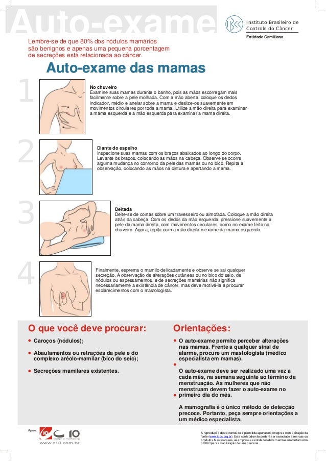 Auto exame de cancer de mama