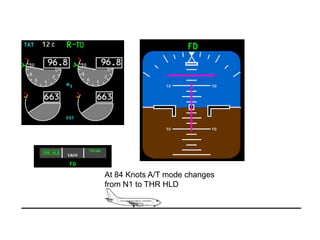 At 84 Knots A/T mode changes
from N1 to THR HLD
 
