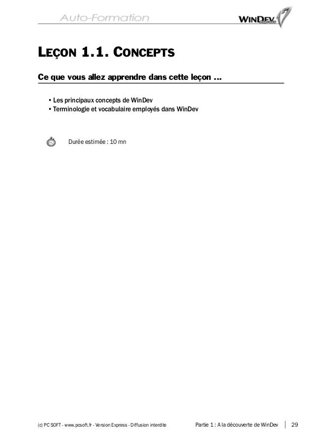 guide windev d'auto-formation 17 PDF AUTOFORMATION WINDEV