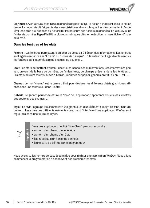 windev d'auto-formation guide WINDEV PDF AUTOFORMATION 17
