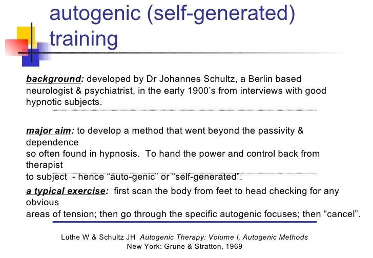 Autogenics, First Evening A