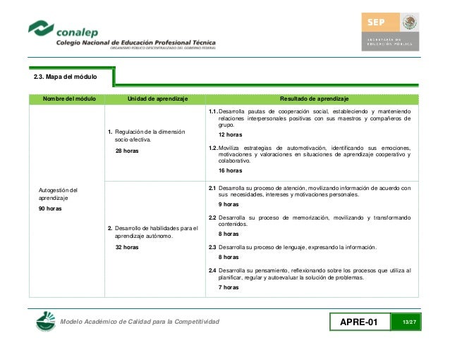 Autogestion aprendizaje 01 Primer Semestre Conalep Guad. II