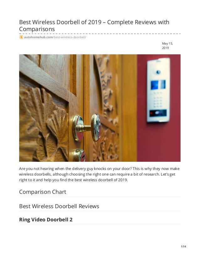 Ring Doorbell Comparison Chart 2019
