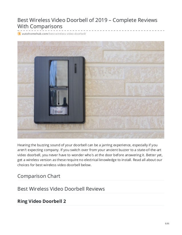 Ring Doorbell Comparison Chart 2019