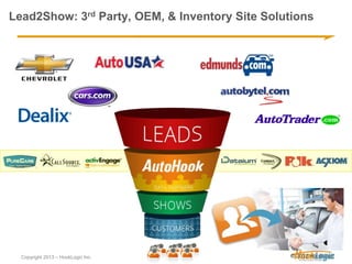 Lead2Show: 3rd Party, OEM, & Inventory Site Solutions 
What makes Web2Show unique: 
• Exclusion within your dealership sho...