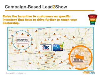 Campaign-Based Lead2Show 
Raise the incentive to customers on specific 
inventory that have to drive further to reach your...